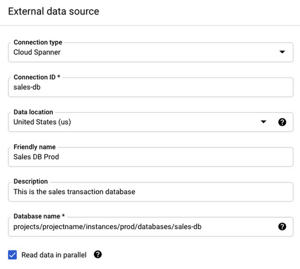 External Data Source Dialog