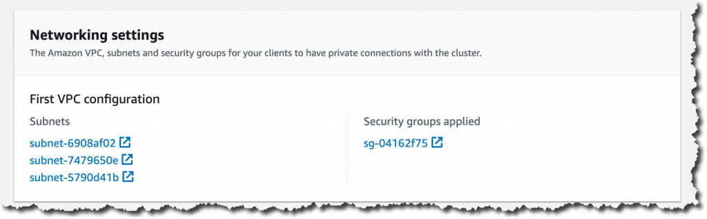 Cluster networking configuration