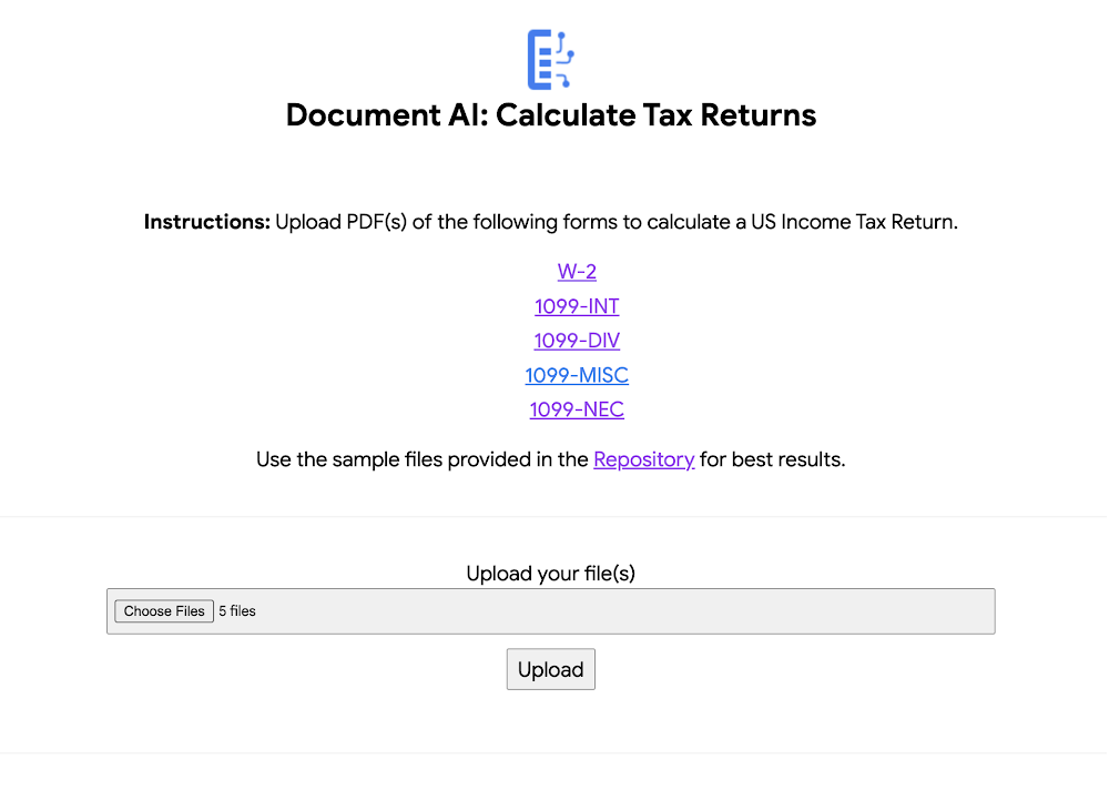Calculate Tax Returns Homepage