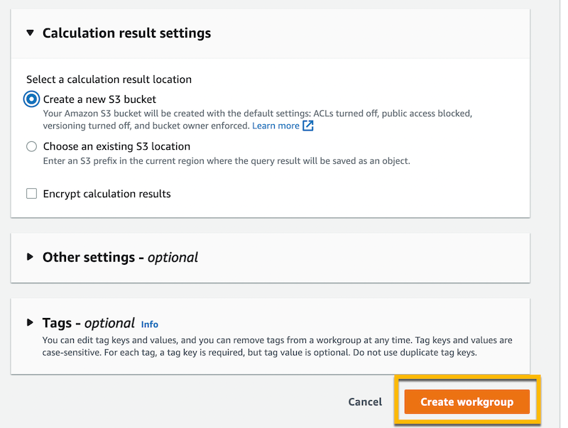 Configure Calculation Results Settings