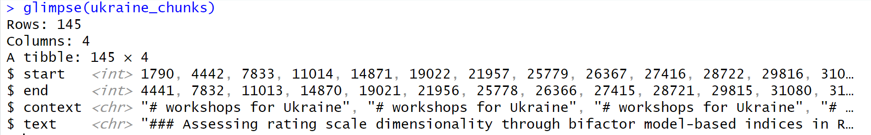 Ragnar demo app data frame generated by the read_as_markdown() and markdown_chunk() functions.