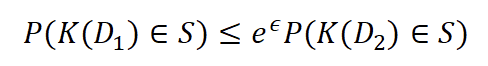 Epsilon differential privacy equation