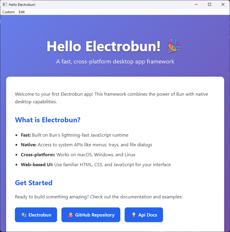 Electrobun sample app